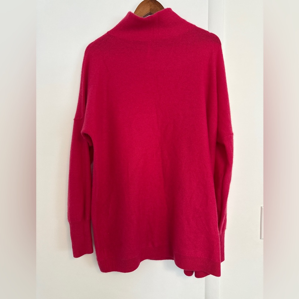 Free People Bright Pink Turtleneck Sweater 100% Cashmere